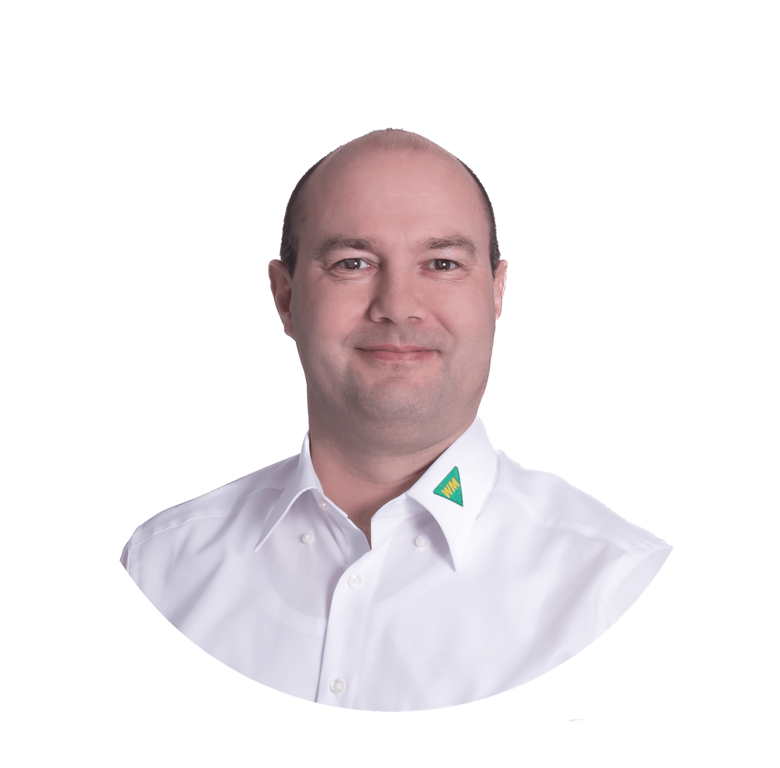 Portrait von Brian Jönsson in einem weißen Hemd in einem Kreis.